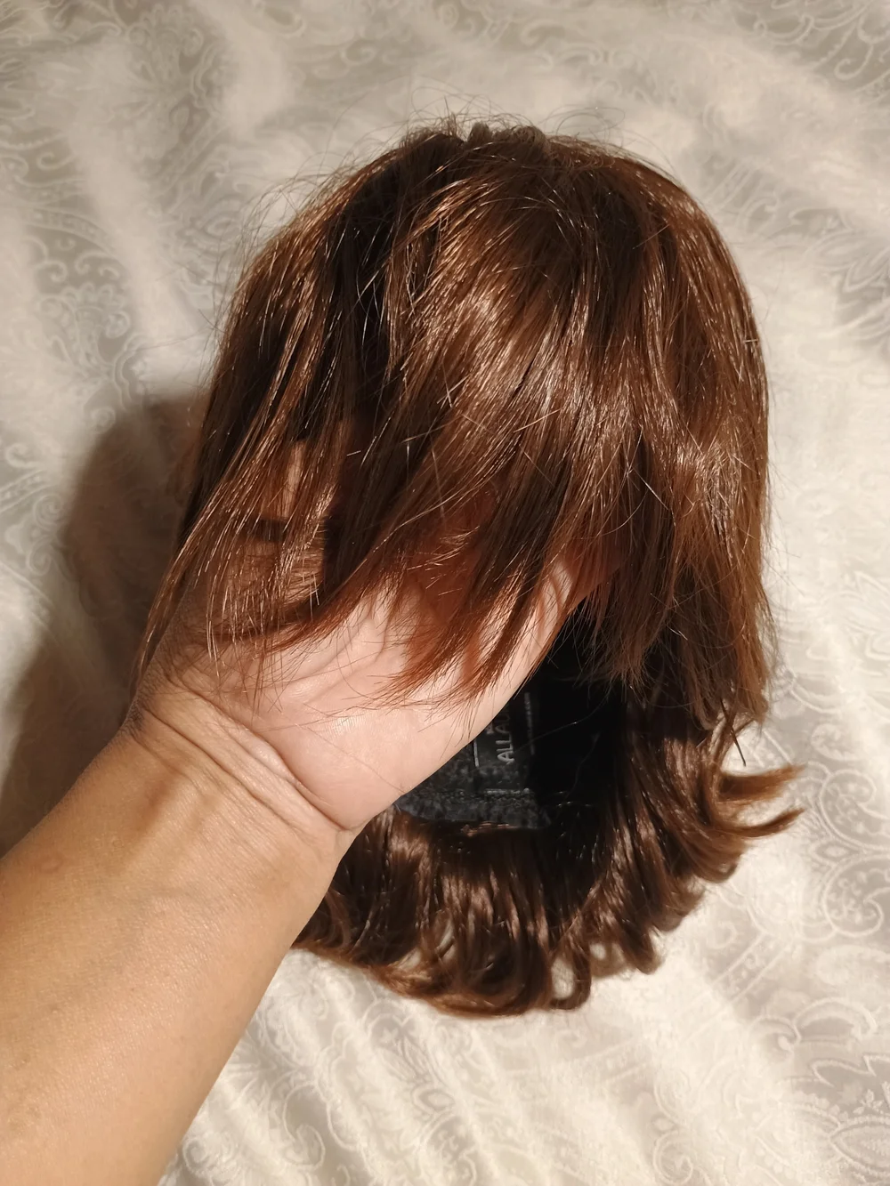 Short Layered Wig in Warm Brown